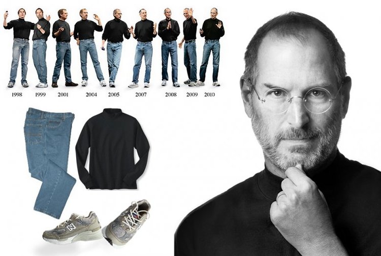 Steve Jobs, whose simple wardrobe made him a minimalist icon. &nbsp;A rich minimalist, indeed.